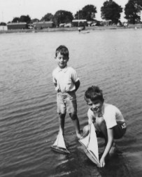 Alan and Chris in Wimbledon lake