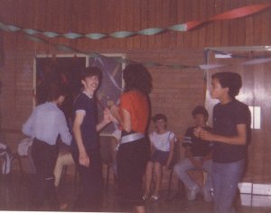 Pictured inside – my 14th birthday disco dancing with Charlie Humphreys.